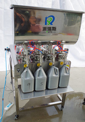 4 máquina de engarrafamento semi automática das cabeças SS304 para a loção do carro do óleo lubrificante
